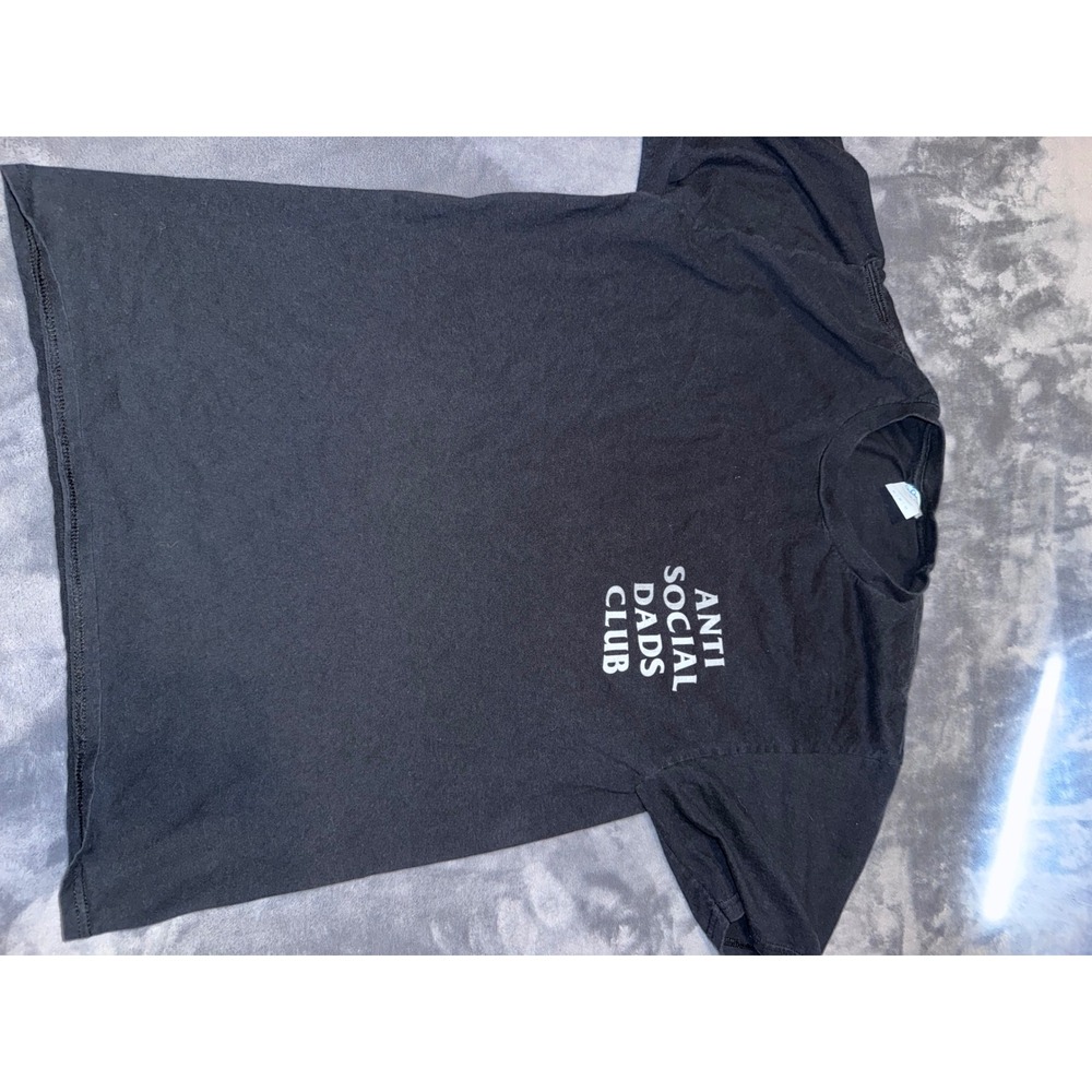Anti Social Dads Club Graphic T-Shirt Black Mens Medium Funny Parody Tee